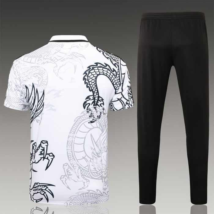 Real Madrid 23-24 Polo Shirt White Ink Splatter (Chinese Dragon) - 图片 6