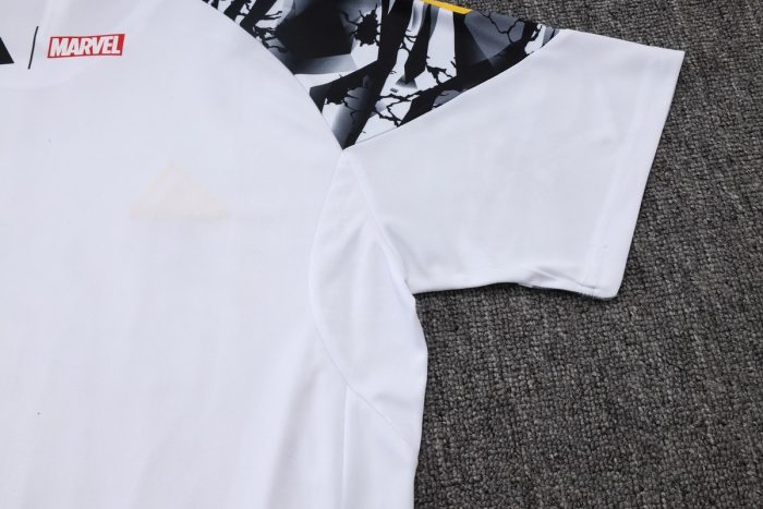 Real Madrid White Short Sleeve Training Shirt (Sleeve Spray Ink) - 图片 5
