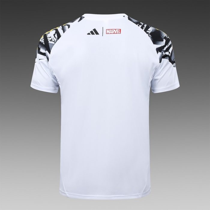 Real Madrid White Short Sleeve Training Shirt (Sleeve Spray Ink) - 图片 8