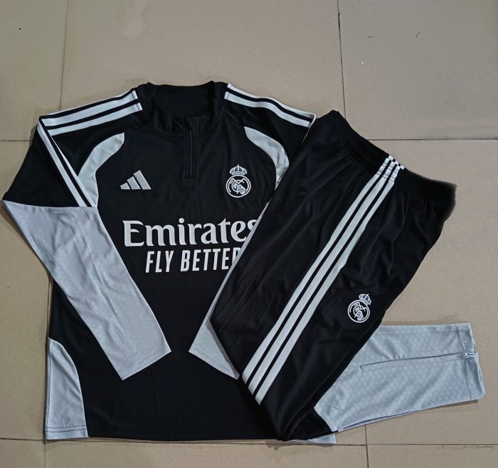 Real Madrid Black Kids' Half-Zip Jacket - 图片 3