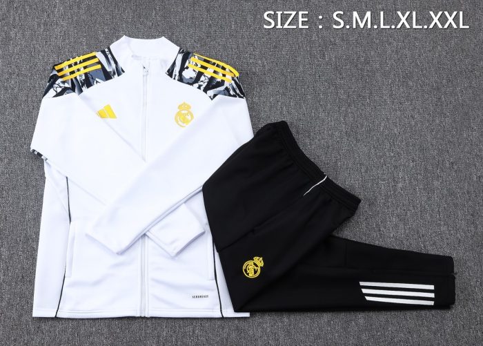 Real Madrid 2025/26 Long Sleeve Training Jacket White - 图片 2
