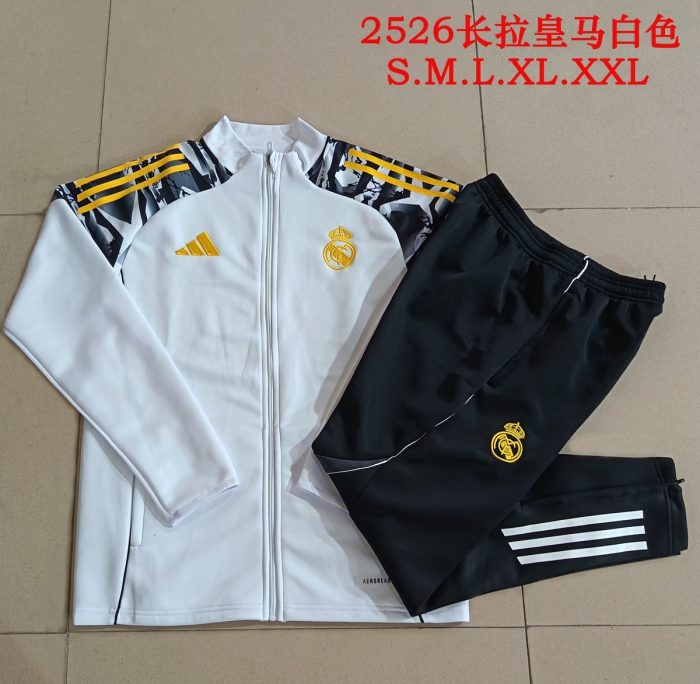 Real Madrid 2025/26 Long Sleeve Training Jacket White - 图片 9