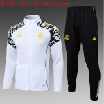 Real Madrid White Children's Long Sleeve Training Suit (Sleeve Spray Print) - 图片 2