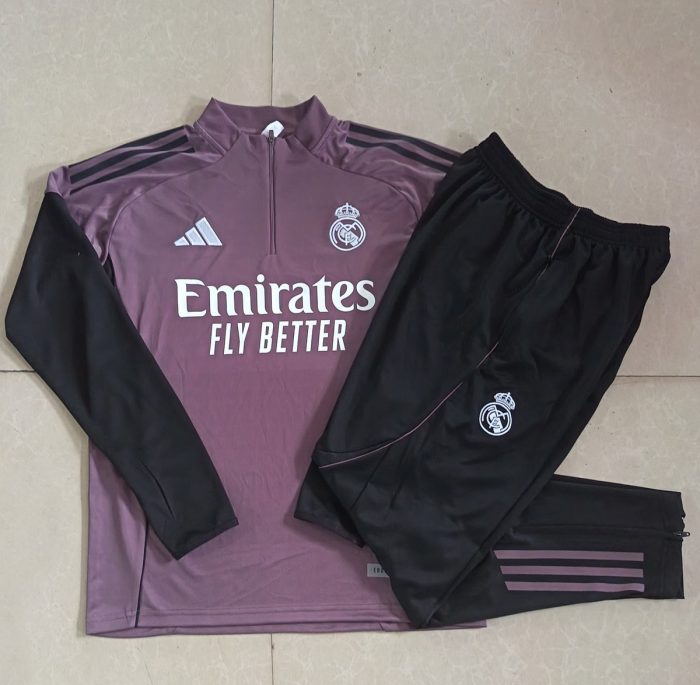 Real Madrid 25/26 Half-Zip Jacket Grey Purple - 图片 9