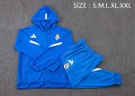 Real Madrid Blue Long Zipper Jacket with Hood - 图片 2