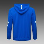 Real Madrid Blue Long Zipper Jacket with Hood - 图片 8