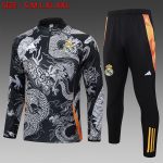 Real Madrid 24/25 Black (Spray Ink Dragon) Half-Zip Jacket