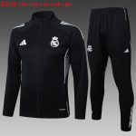 Real Madrid Black Kids Long Zipper Jacket - 图片 2