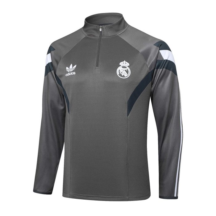 Real Madrid 24/25 Grey Half-Zip Jacket (Retro Edition) - 图片 4