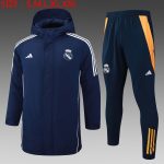 Real Madrid 24/25 Navy Blue Cotton Jacket (White Logo) - 图片 2