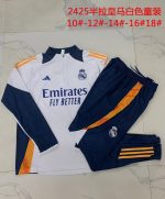 Real Madrid 24-25 White Kids' Half-Zip Jacket - 图片 3