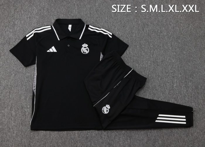 Real Madrid Black Polo - 图片 2