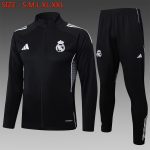 Real Madrid Black Long Zipper Jacket