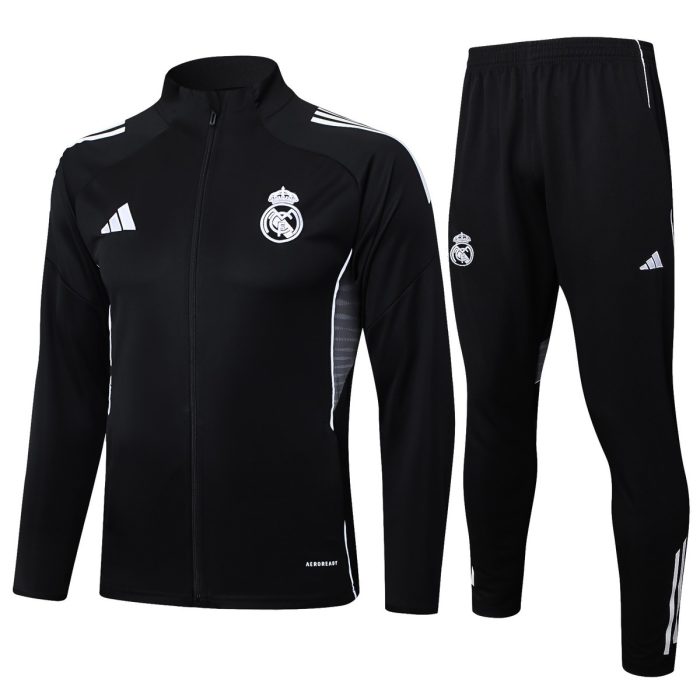 Real Madrid Black Long Zipper Jacket - 图片 8