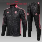 Real Madrid 21-22 Black Kids' Long Zip Jacket (Red Trim) - 图片 2