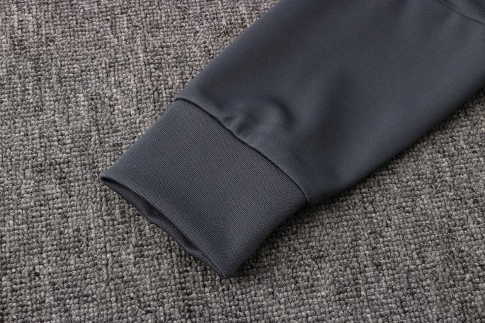 Real Madrid 21/22 Long Zip Jacket Dark Grey with Blue Trim - 图片 6