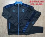 Real Madrid 21/22 Long Zip Jacket Dark Grey with Blue Trim - 图片 9