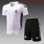 Real Madrid 22-23 White Short Sleeve Training Set with 5-Panel Shorts