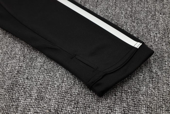 Real Madrid 23-24 Half Zip Jacket Black with White Trim - 图片 5