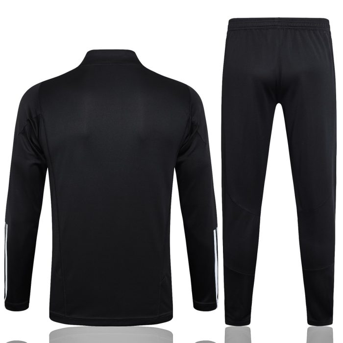Real Madrid 23-24 Half Zip Jacket Black with White Trim - 图片 7