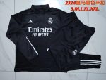 Real Madrid 23-24 Half Zip Jacket Black with White Trim - 图片 9