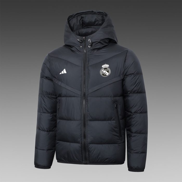 Real Madrid 23-24 Black Cotton Jacket - 图片 2