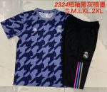 Real Madrid 23-24 Black Grey Splatter Short Sleeve Training Set - 图片 9