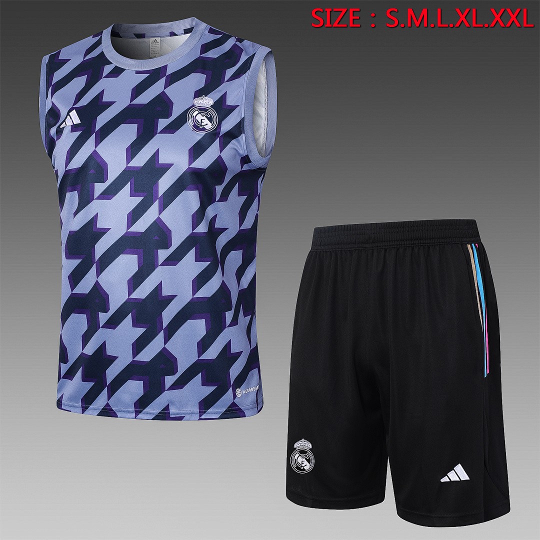 JER-5297_1 Real Madrid 23-24 Black Purple Splatter Vest - 图片 1