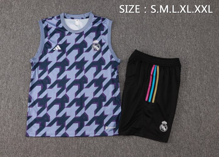 Real Madrid 23-24 Black Purple Splatter Vest - 图片 2