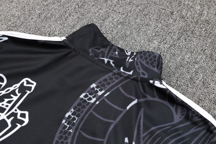 Real Madrid 23/24 Black Dragon Print Long Zip Jacket - 图片 3