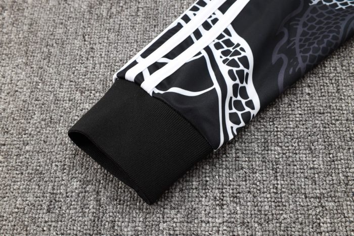 Real Madrid 23/24 Black Dragon Print Long Zip Jacket - 图片 4