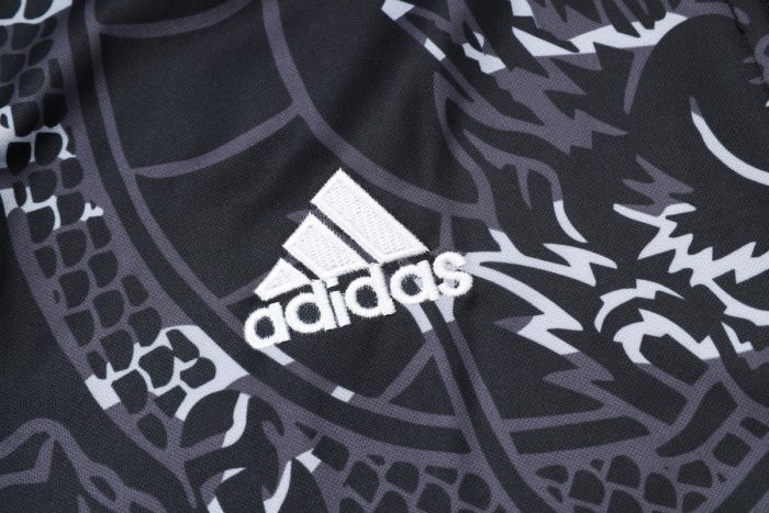 Real Madrid 23/24 Black Dragon Print Long Zip Jacket - 图片 5