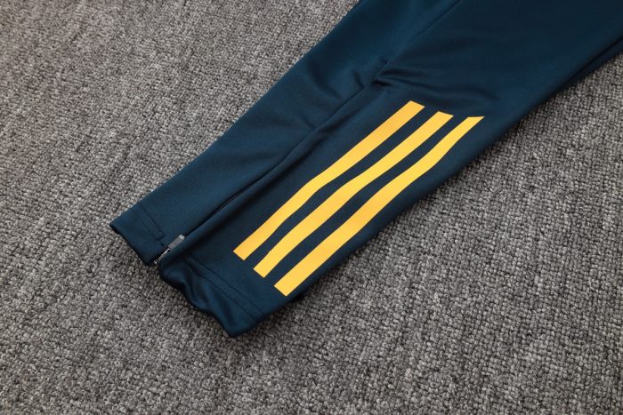 Real Madrid 24-25 White Polo Shirt with Yellow Sleeves - 图片 4