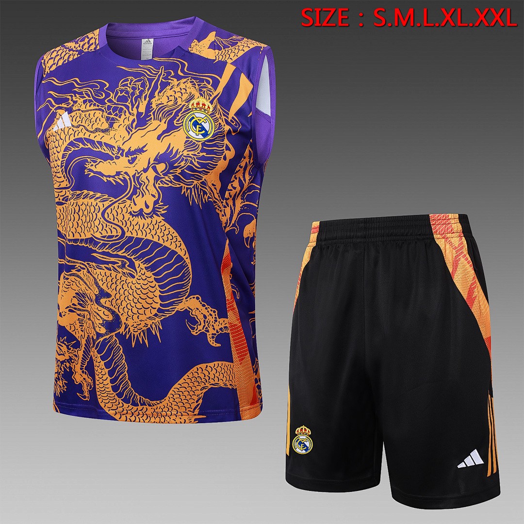 JER-5301_1 Real Madrid 24/25 Purple Vest (Spray Ink Dragon) - 图片 1