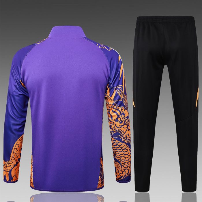 Real Madrid 24/25 Purple (Spray Ink Dragon) Long Zipper Jacket - 图片 2