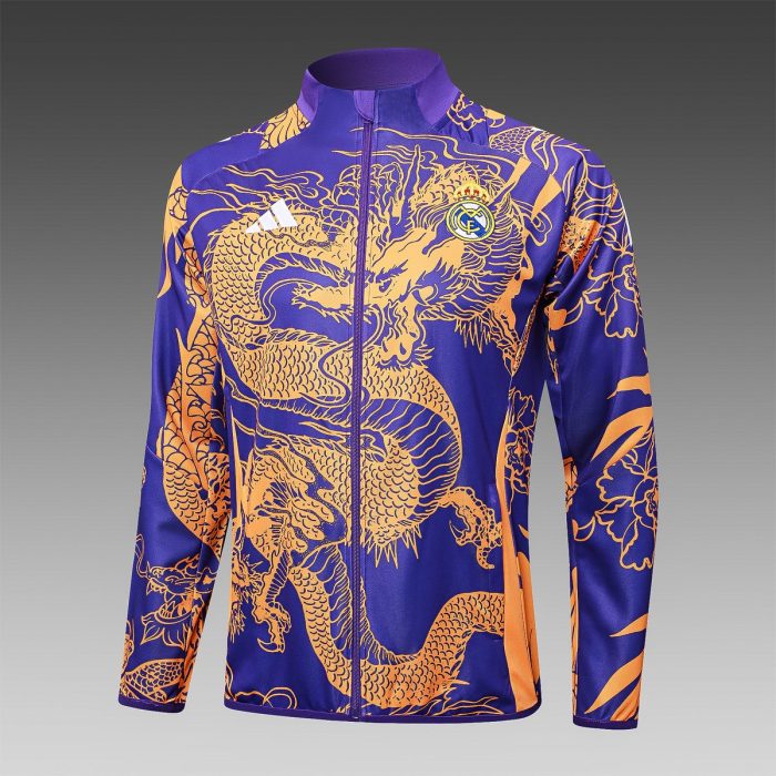 Real Madrid 24/25 Purple (Spray Ink Dragon) Long Zipper Jacket - 图片 4