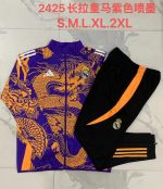Real Madrid 24/25 Purple (Spray Ink Dragon) Long Zipper Jacket - 图片 9