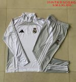 Real Madrid 25/26 Half-Zip Jacket White Grey - 图片 9