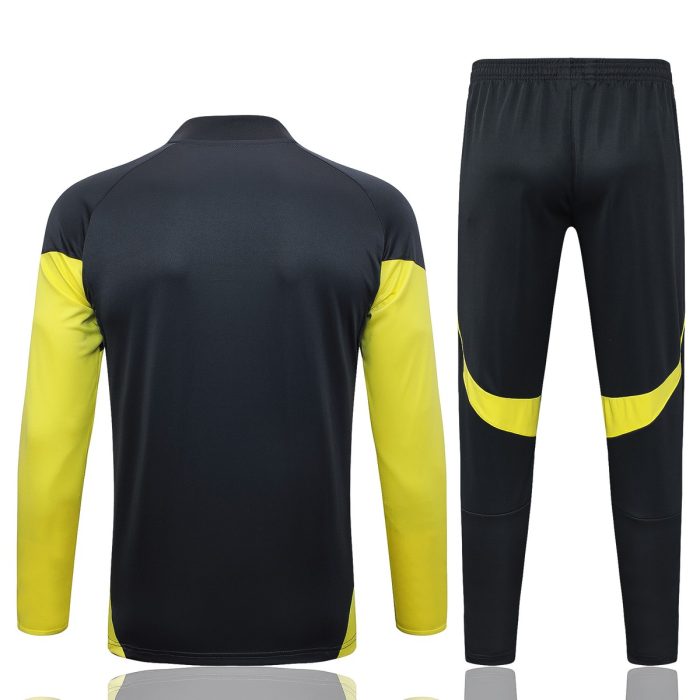 Real Madrid 2526 Half-Zip Jacket Dark Gray with Yellow Sleeves - 图片 7