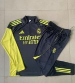 Real Madrid 2526 Half-Zip Jacket Dark Gray with Yellow Sleeves - 图片 9