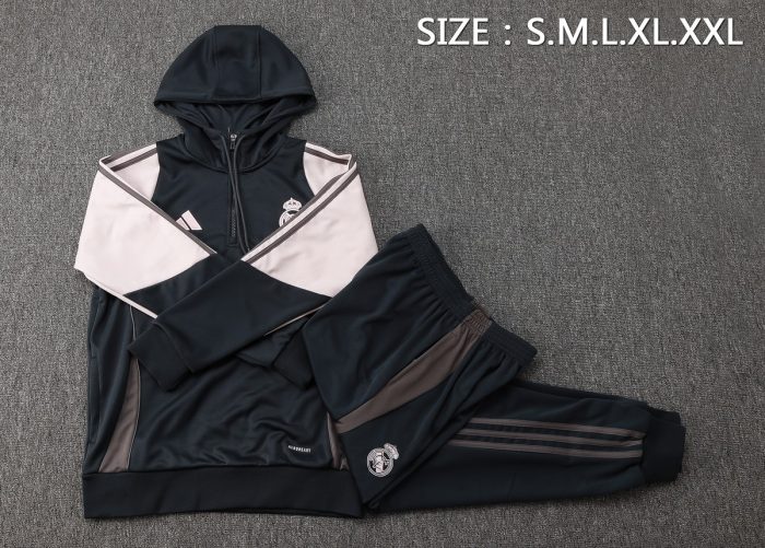 Real Madrid 24/25 Half-Zip Hoodie Dark Gray - 图片 2