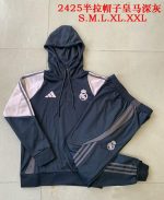 Real Madrid 24/25 Half-Zip Hoodie Dark Gray - 图片 9