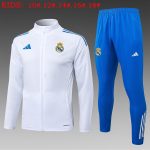 Real Madrid White (Lake Blue Trim) Long Zipper Jacket - 图片 2