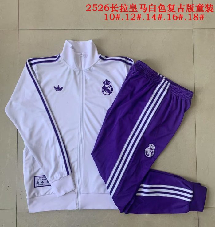 Real Madrid White Retro Edition (White Collar) Kids - 图片 3