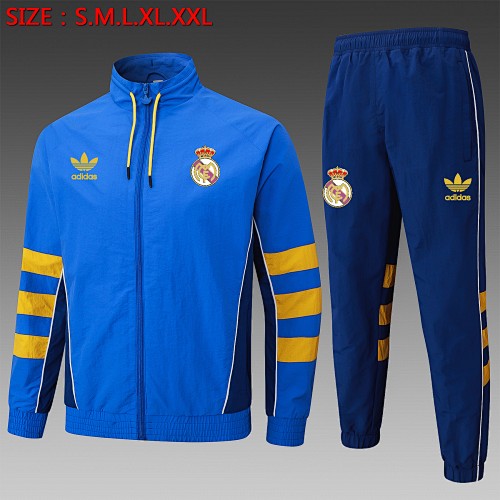 JER-5318_1 Real Madrid 25/26 Long Zipper Jacket - Colorful Blue - 图片 1