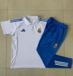 Real Madrid White Polo Shirt with Blue Trim - 图片 9