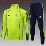 Real Madrid Retro Edition Kids' Half-Zip Jacket in Grass Green