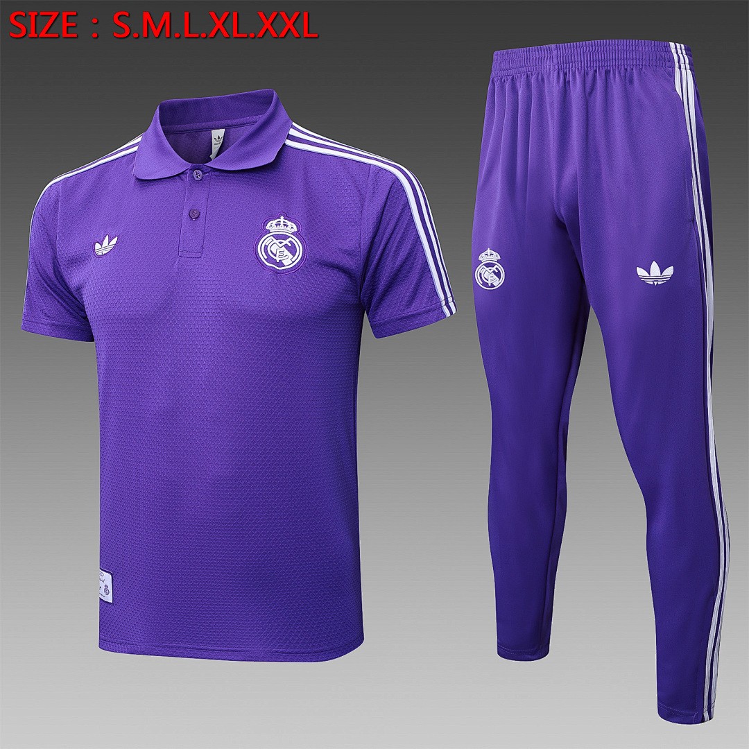 JER-5323_1 Real Madrid Purple Retro Polo - 图片 1