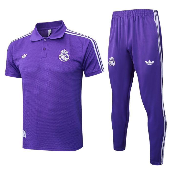 Real Madrid Purple Retro Polo - 图片 8