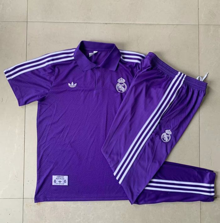 Real Madrid Purple Retro Polo - 图片 9